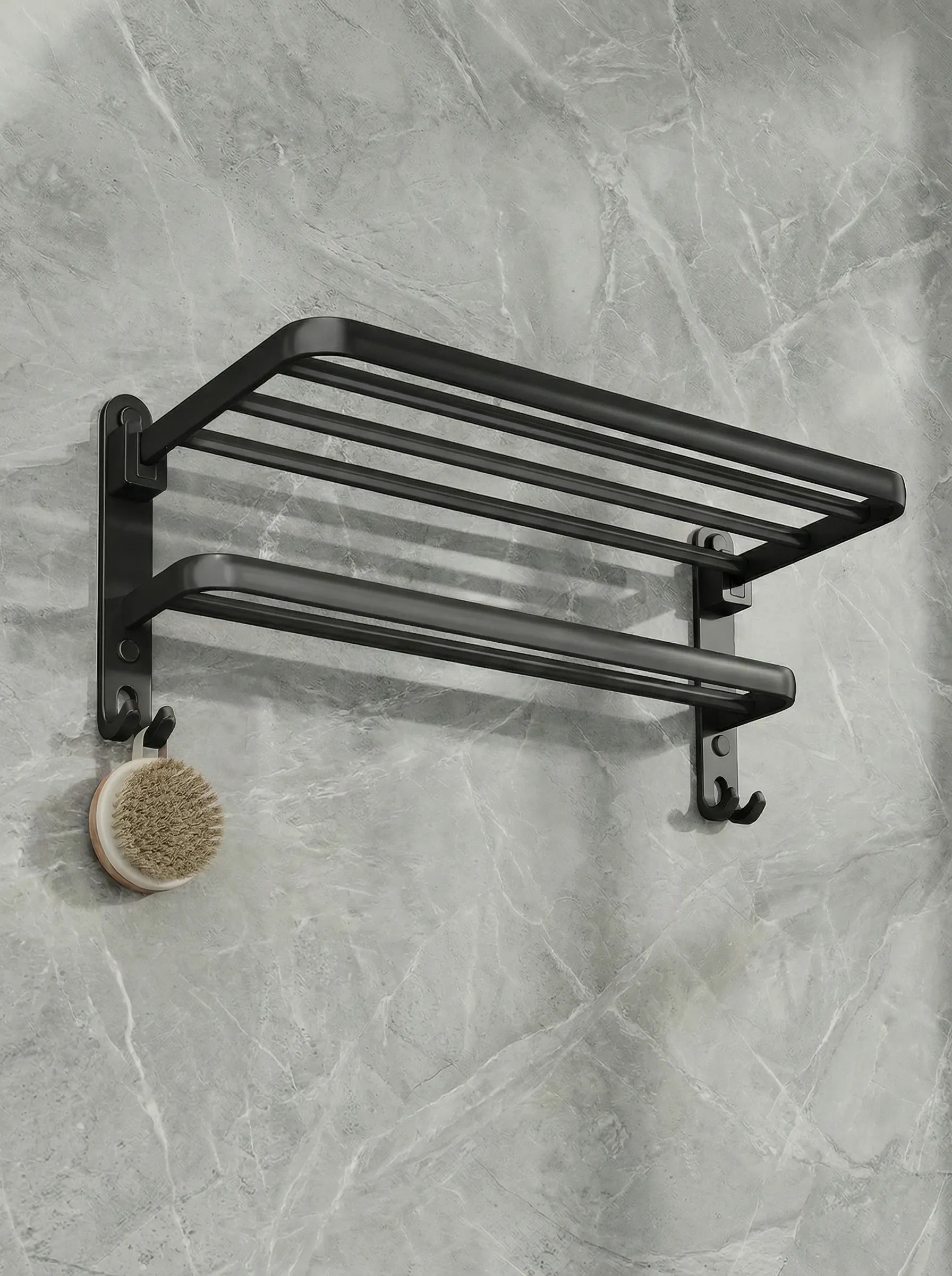 Wall Mounted Towel Rack | Bathroom Shelf Storage Design