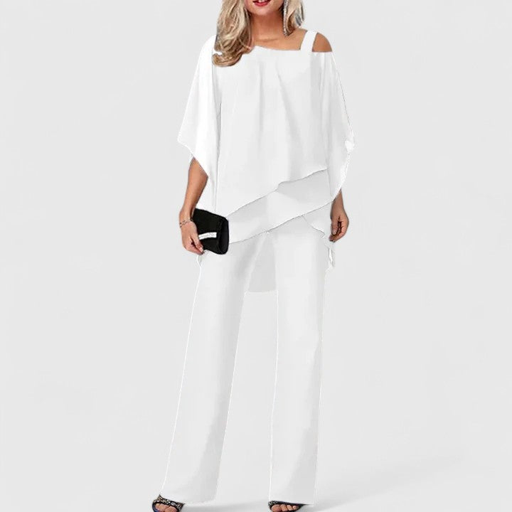 Elegant Two-Piece Pantsuit Set – Office, Leisure