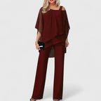 Elegant Two-Piece Pantsuit Set – Office, Leisure