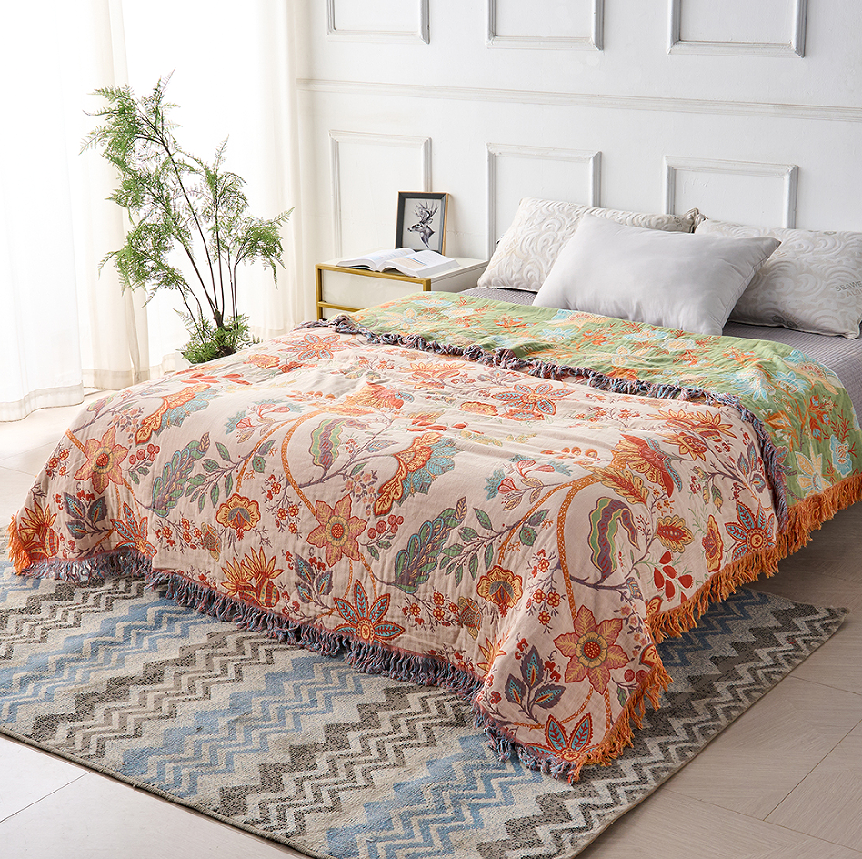 Boho Throw Blanket | Floral Pattern Design-Blanket-werune.com