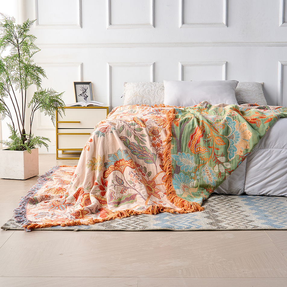 Boho Throw Blanket | Floral Pattern Design-Blanket-werune.com