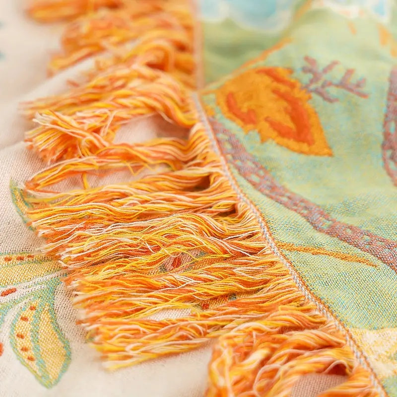 Boho Throw Blanket | Floral Pattern Design-Blanket-werune.com