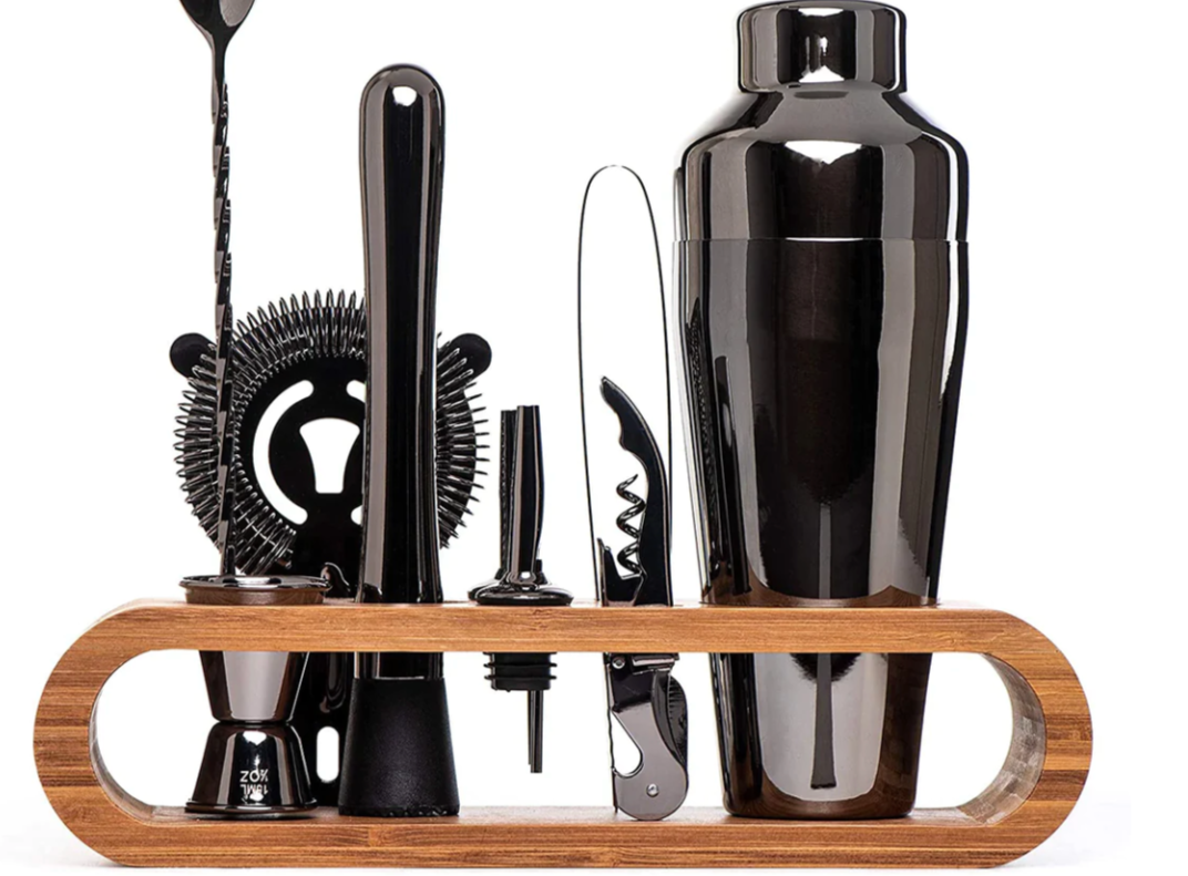 Cocktail Shaker Set | Bamboo Stand Design-Barware-werune.com