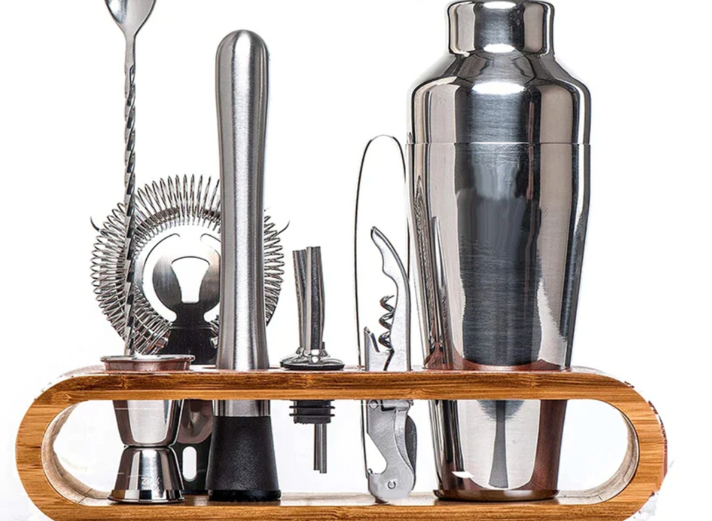 Cocktail Shaker Set | Bamboo Stand Design-Barware-werune.com