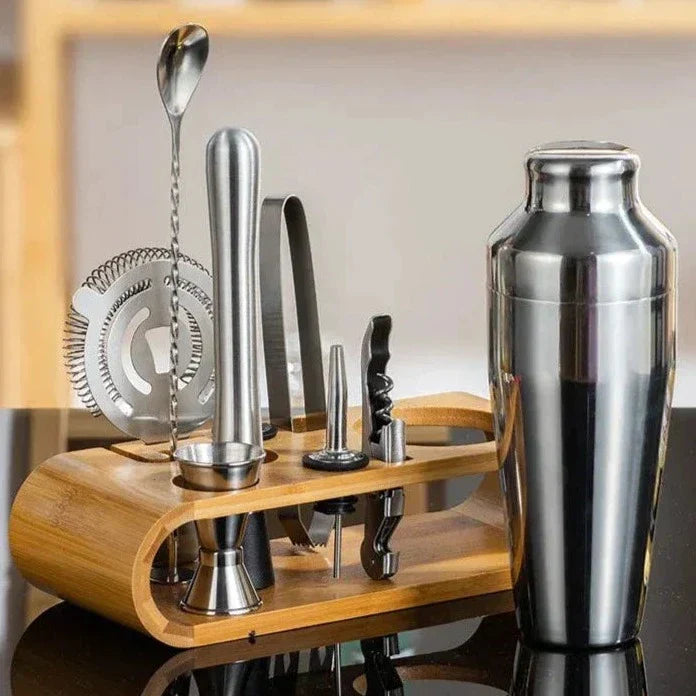 Cocktail Shaker Set | Bamboo Stand Design-Barware-werune.com