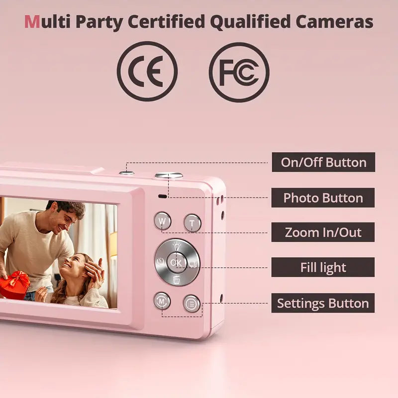 Digital Compact Camera | Portable Photography Device With Zoom Lens-Camera-werune.com