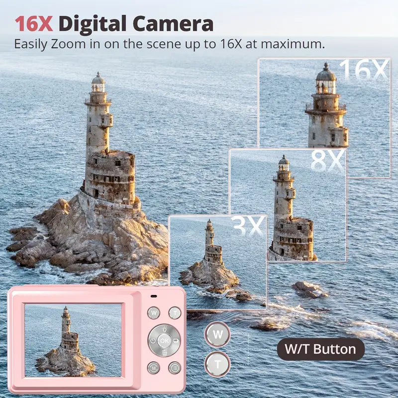 Digital Compact Camera | Portable Photography Device With Zoom Lens-Camera-werune.com