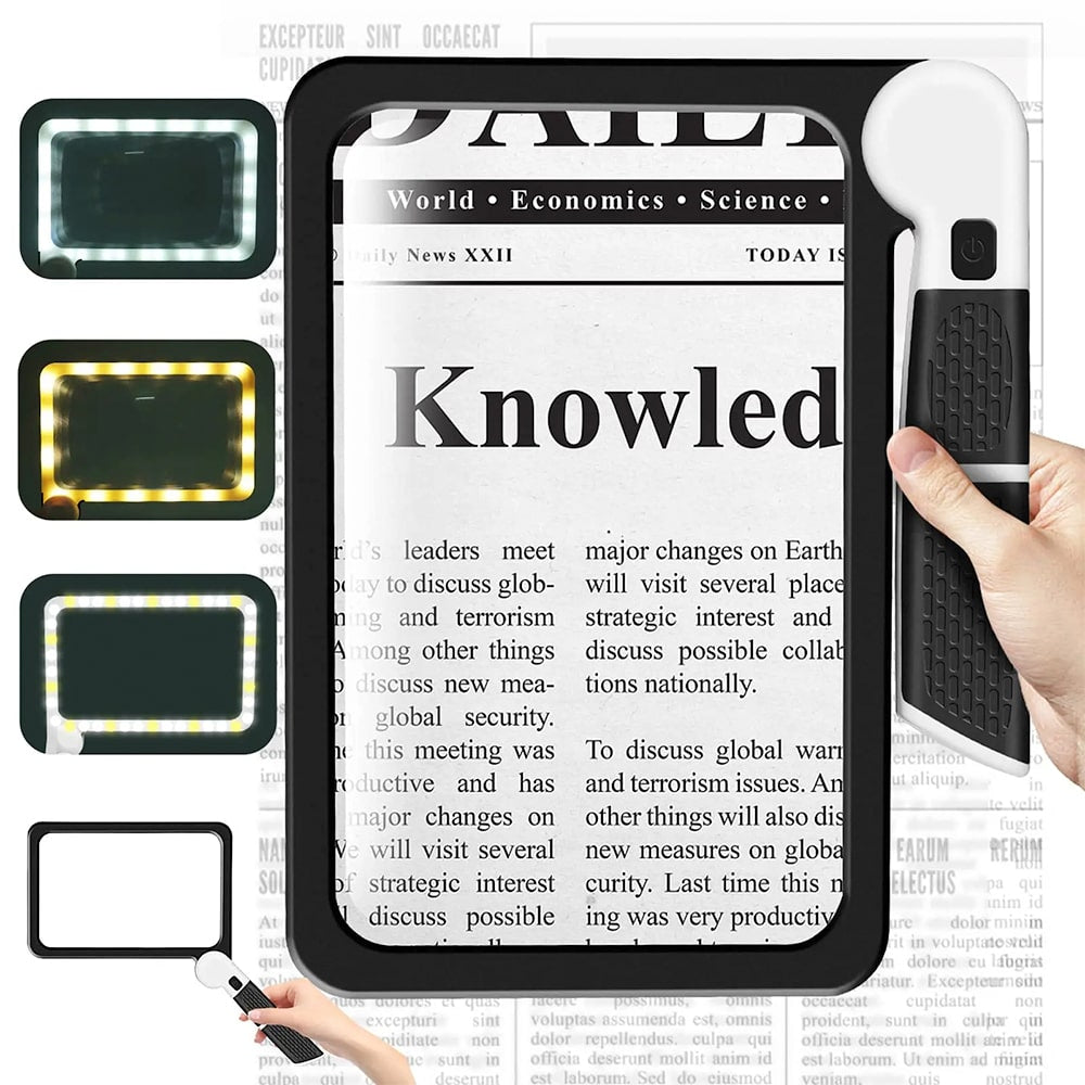 Hands Free Magnifier | Rectangular Viewing Lens With Handle-Magnifier-werune.com