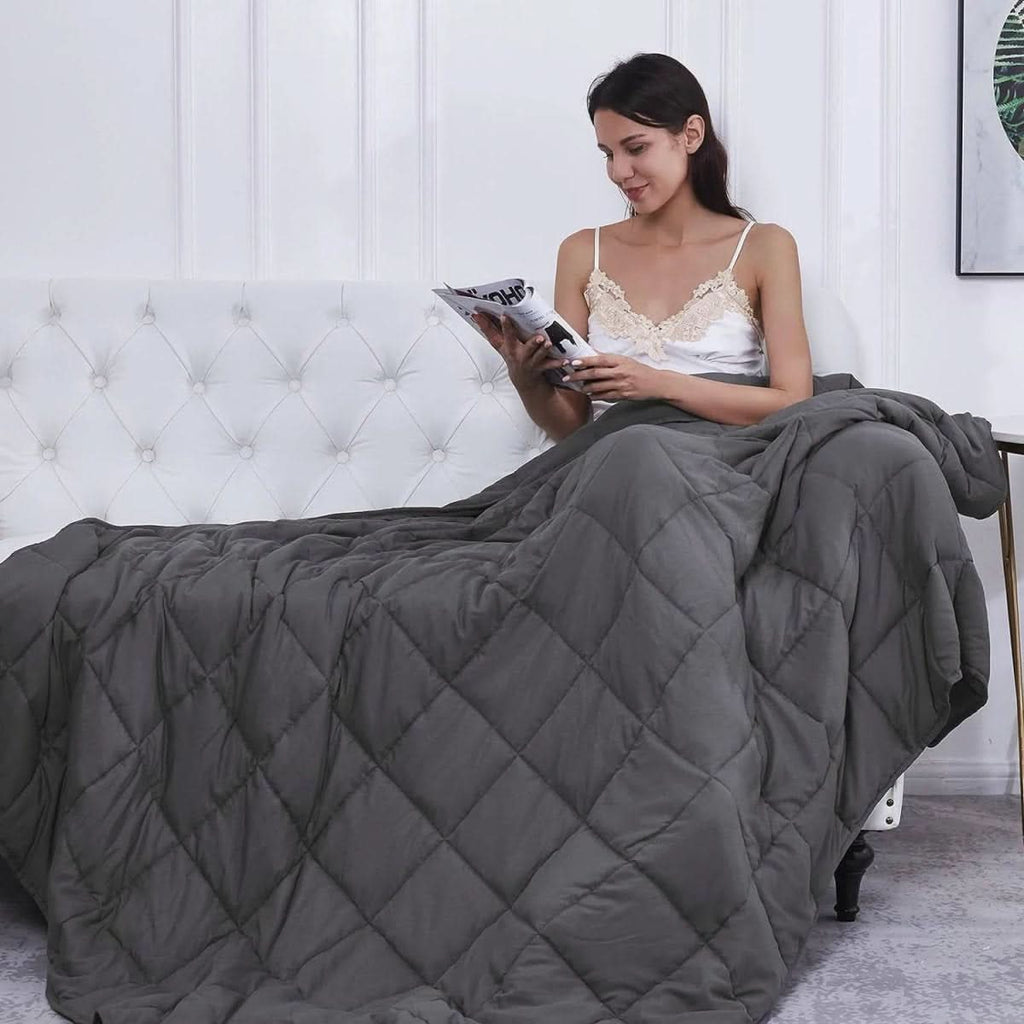 Quilted Weighted Blanket | Rectangular Bedding Cover-Blanket-werune.com