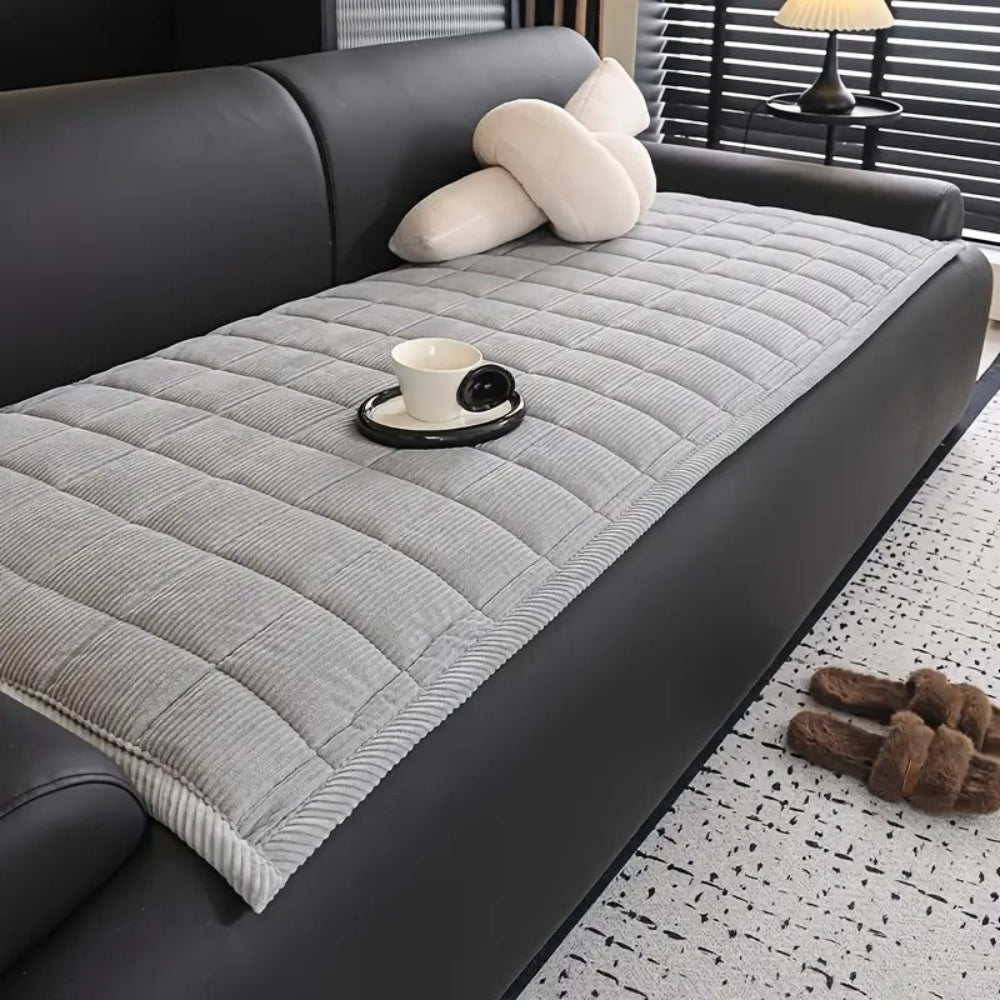 Sofa Seat Cover | Padded Grid Design-Sofa Cover-werune.com