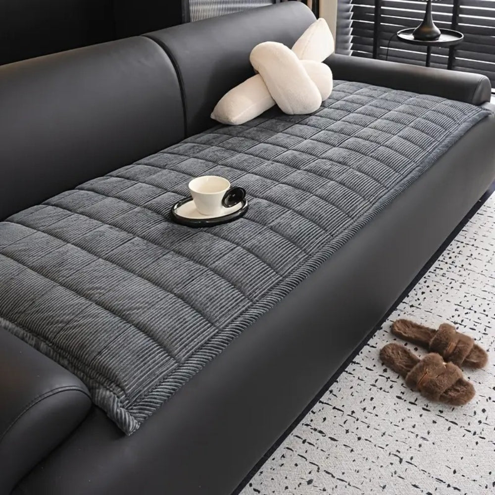 Sofa Seat Cover | Padded Grid Design-Sofa Cover-werune.com