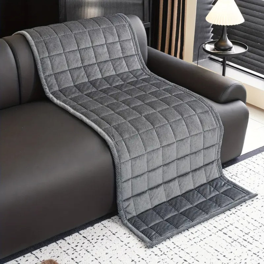 Sofa Seat Cover | Padded Grid Design-Sofa Cover-werune.com