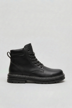 Ankle Boots Beige Lace-Up Men's Chunky Lug Sole – Casual, Everyday Winter Combat Footwear