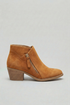 Ankle Boots Faux Suede Blue Women's Block Heel Side Zip – Casual, Office, Holiday, Gift