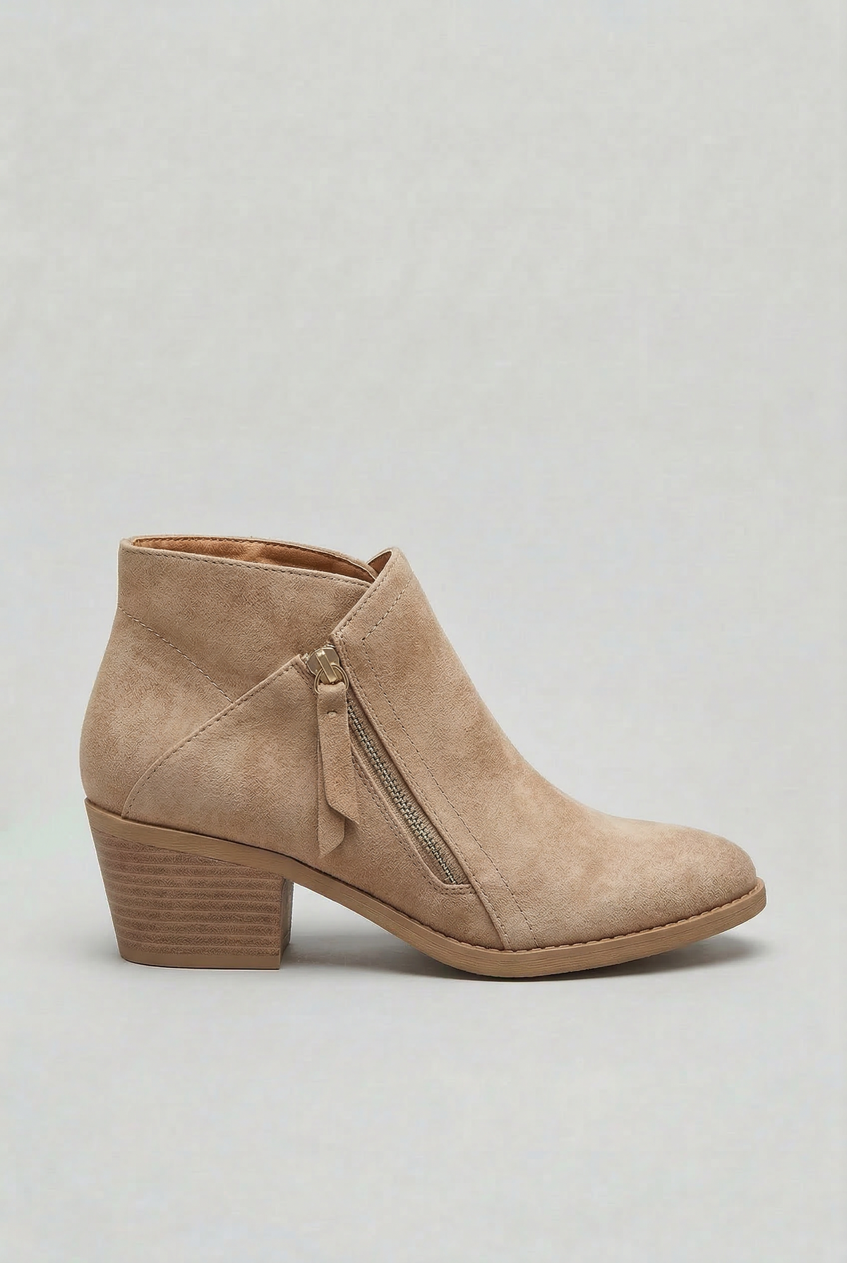 Ankle Boots Faux Suede Blue Women's Block Heel Side Zip – Casual, Office, Holiday, Gift
