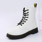 Ankle Boots Lace Up Leather Black Women's Rubber Sole – Casual, Office, Holiday, Everyday Wear