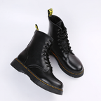 Ankle Boots Lace Up Leather Black Women's Rubber Sole – Casual, Office, Holiday, Everyday Wear
