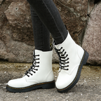 Ankle Boots Lace Up Leather Black Women's Rubber Sole – Casual, Office, Holiday, Everyday Wear