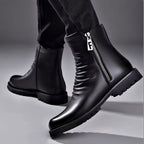 Ankle Boots Leather Black Men's Side Zip – Casual, Office · Werune