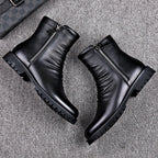 Ankle Boots Leather Black Men's Side Zip – Casual, Office · Werune