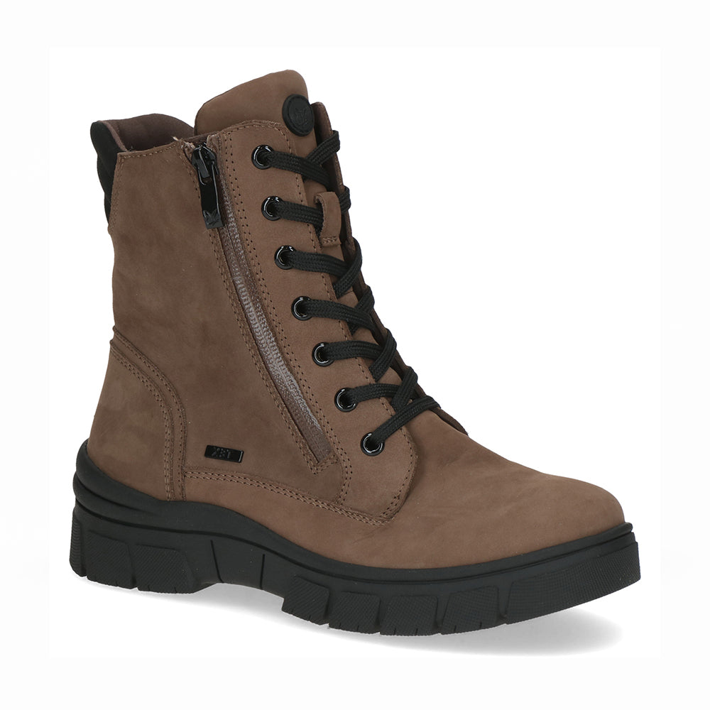 Ankle Boots Nubuck Leather Women's Taupe Lace-Up Side Zip – Casual, Everyday · Werune