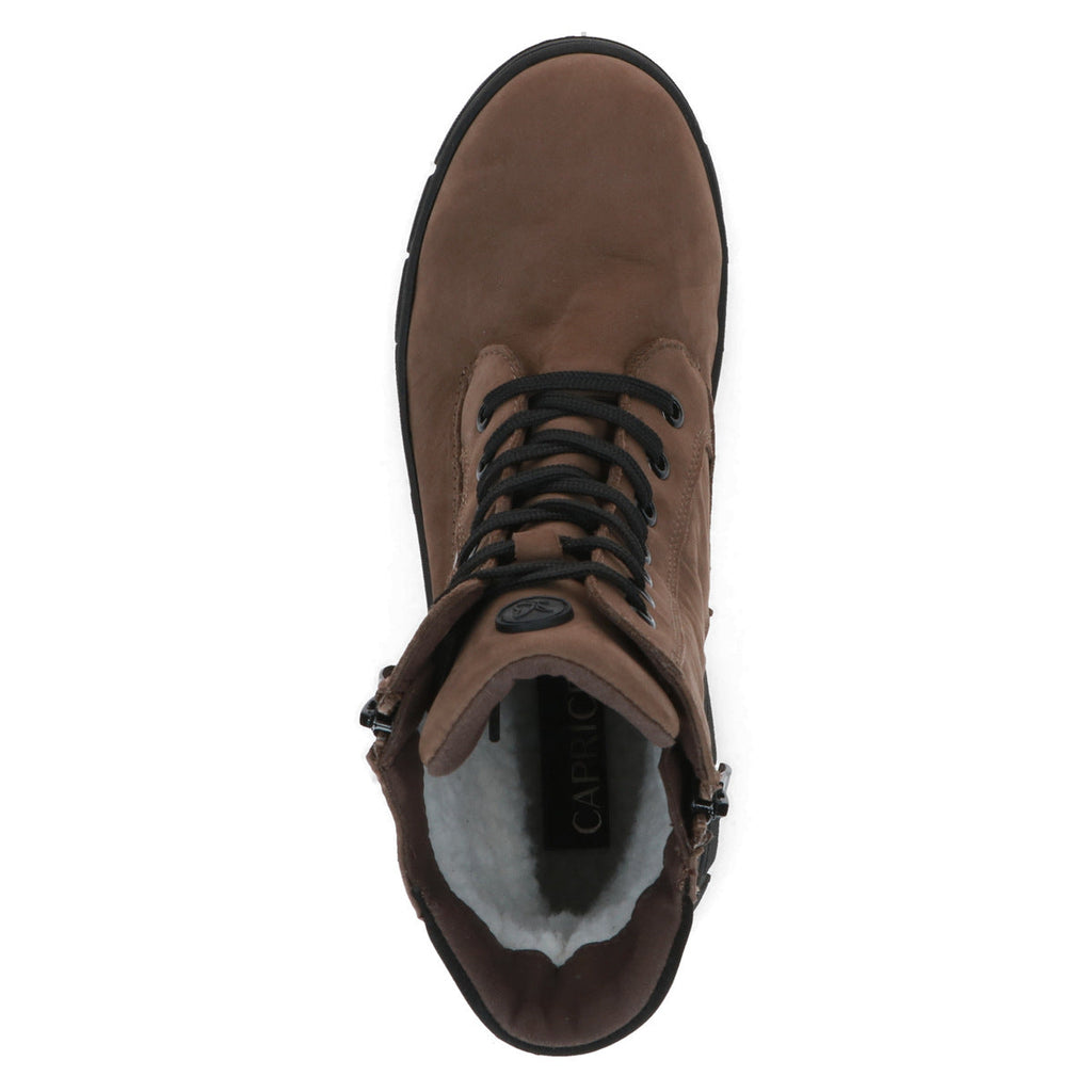 Ankle Boots Nubuck Leather Women's Taupe Lace-Up Side Zip – Casual, Everyday · Werune