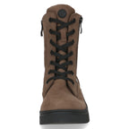 Ankle Boots Nubuck Leather Women's Taupe Lace-Up Side Zip – Casual, Everyday · Werune