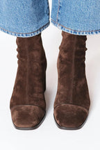 Ankle Boots Suede Brown Block Heel Women's – Casual, Office, Holiday · Werune