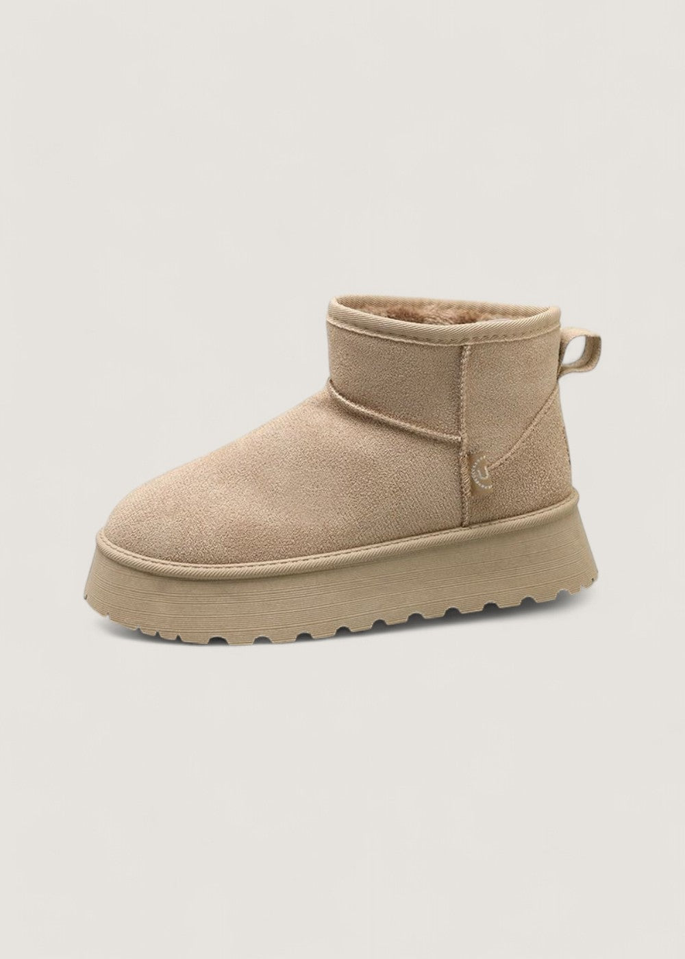 Ankle Boots Suede Fur-Lined Black Women's Platform – Casual, Winter Warm · Werune