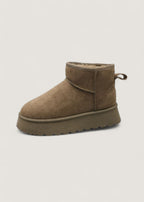 Ankle Boots Suede Fur-Lined Black Women's Platform – Casual, Winter Warm · Werune
