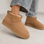 Ankle Boots Suede Fur-Lined Chestnut Women's – Winter, Casual, Everyday, Gift · Werune