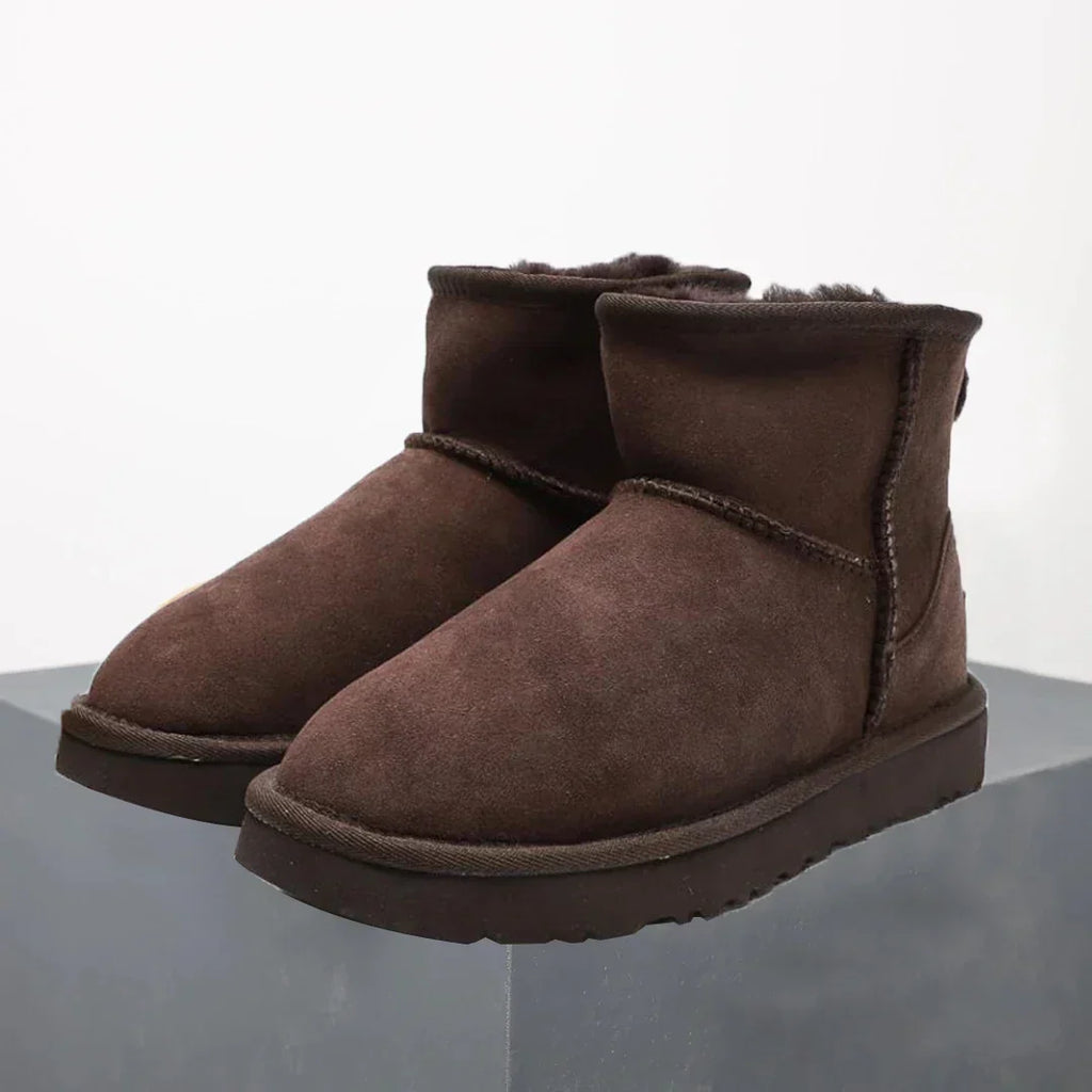 Ankle Boots Suede Fur-Lined Women's Mini Platform – Winter, Casual, Warm, Everyday Comfort