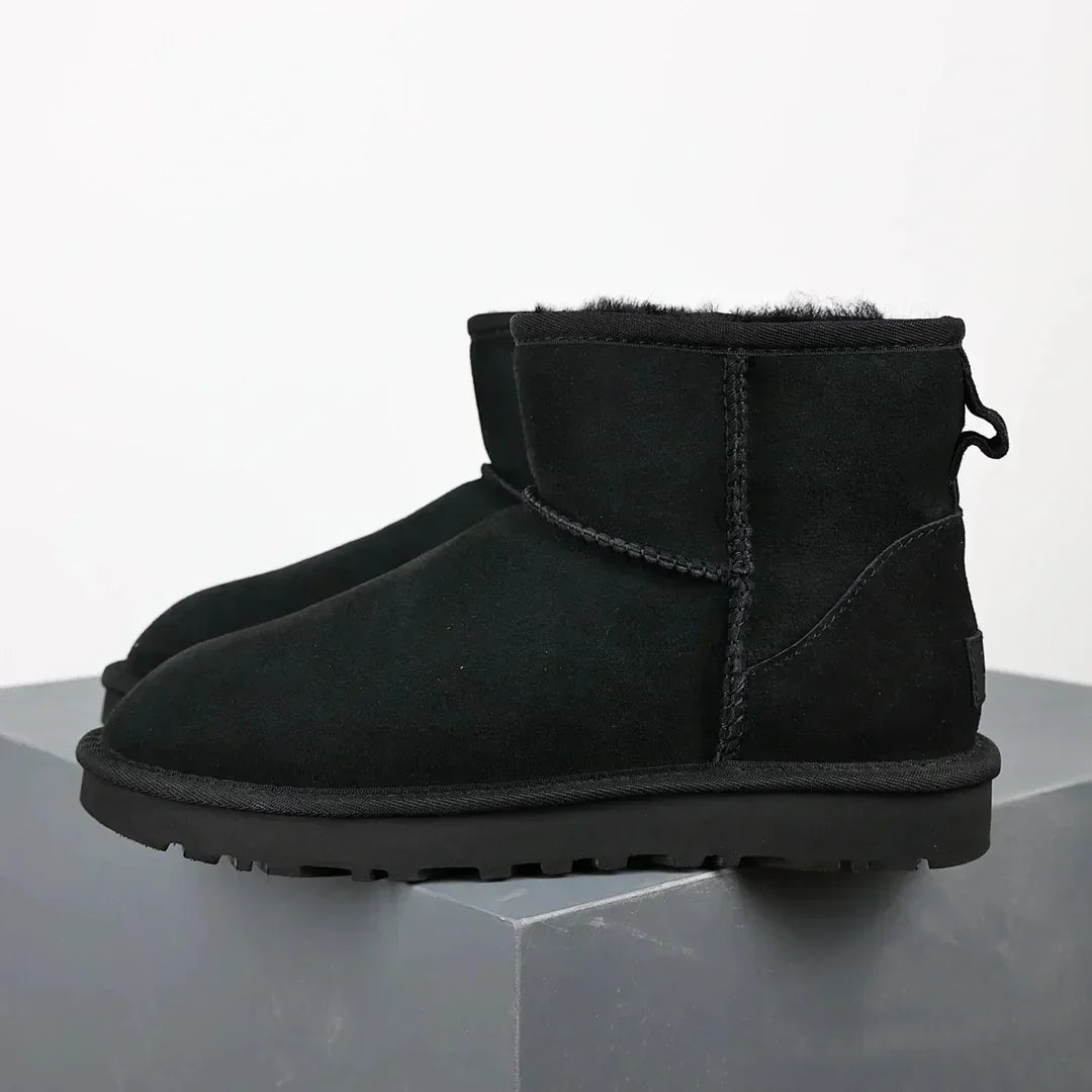 Ankle Boots Suede Fur-Lined Women's Mini Platform – Winter, Casual, Warm, Everyday Comfort