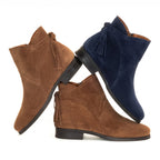 Ankle Boots Suede Navy Blue Women's Tassel Flat – Casual, Office · Werune