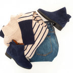 Ankle Boots Suede Navy Blue Women's Tassel Flat – Casual, Office · Werune