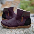 Ankle Boots Women's Leather Green Side Zip Arch Support – Casual, Office · Werune