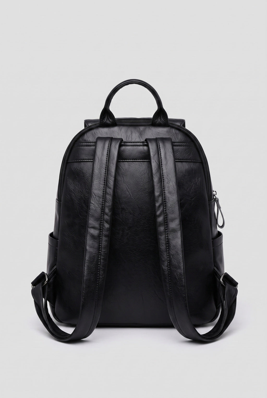 Backpack Faux Leather Black Women's Anti-Theft Multi-Pocket – Casual, Travel, Office, Everyday Bag