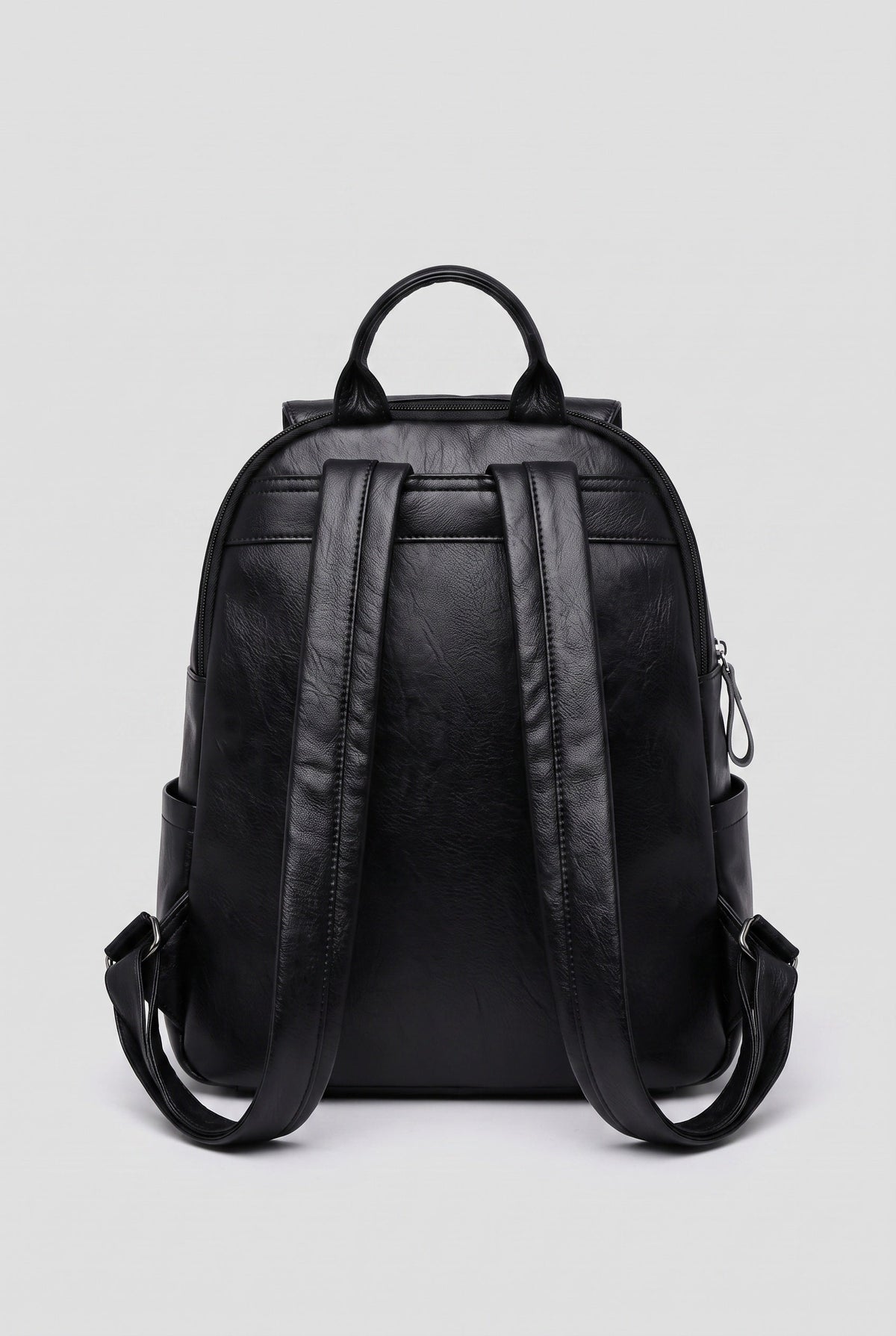 Backpack Faux Leather Black Women's Anti-Theft Multi-Pocket – Casual, Travel, Office, Everyday Bag