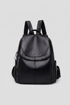 Backpack Faux Leather Black Women's Anti-Theft Multi-Pocket – Casual, Travel, Office, Everyday Bag