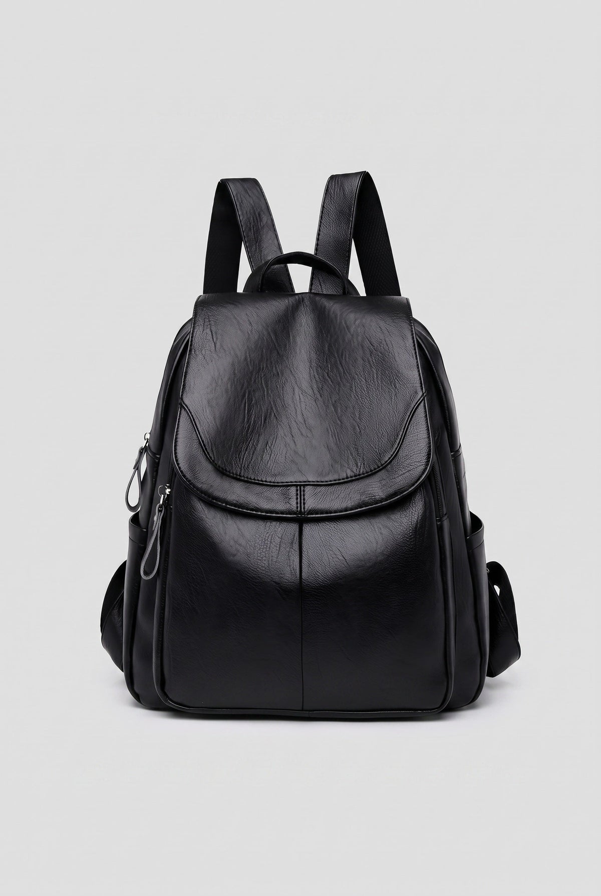 Backpack Faux Leather Black Women's Anti-Theft Multi-Pocket – Casual, Travel, Office, Everyday Bag