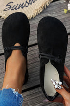 Ballet Flats Suede Beige Women's Round Toe Rope Strap Loafers – Casual, Office · Werune
