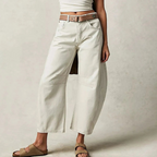 Barrel Leg Jeans Denim Mid Rise Women's Light Wash Wide Leg – Casual, Everyday · Werune