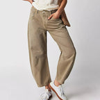 Barrel Leg Jeans Denim Mid Rise Women's Light Wash Wide Leg – Casual, Everyday · Werune
