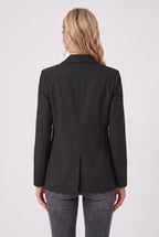 Blazer Black Single-Breasted Women's Tailored Jacket – Office, Casual, Work, Gift