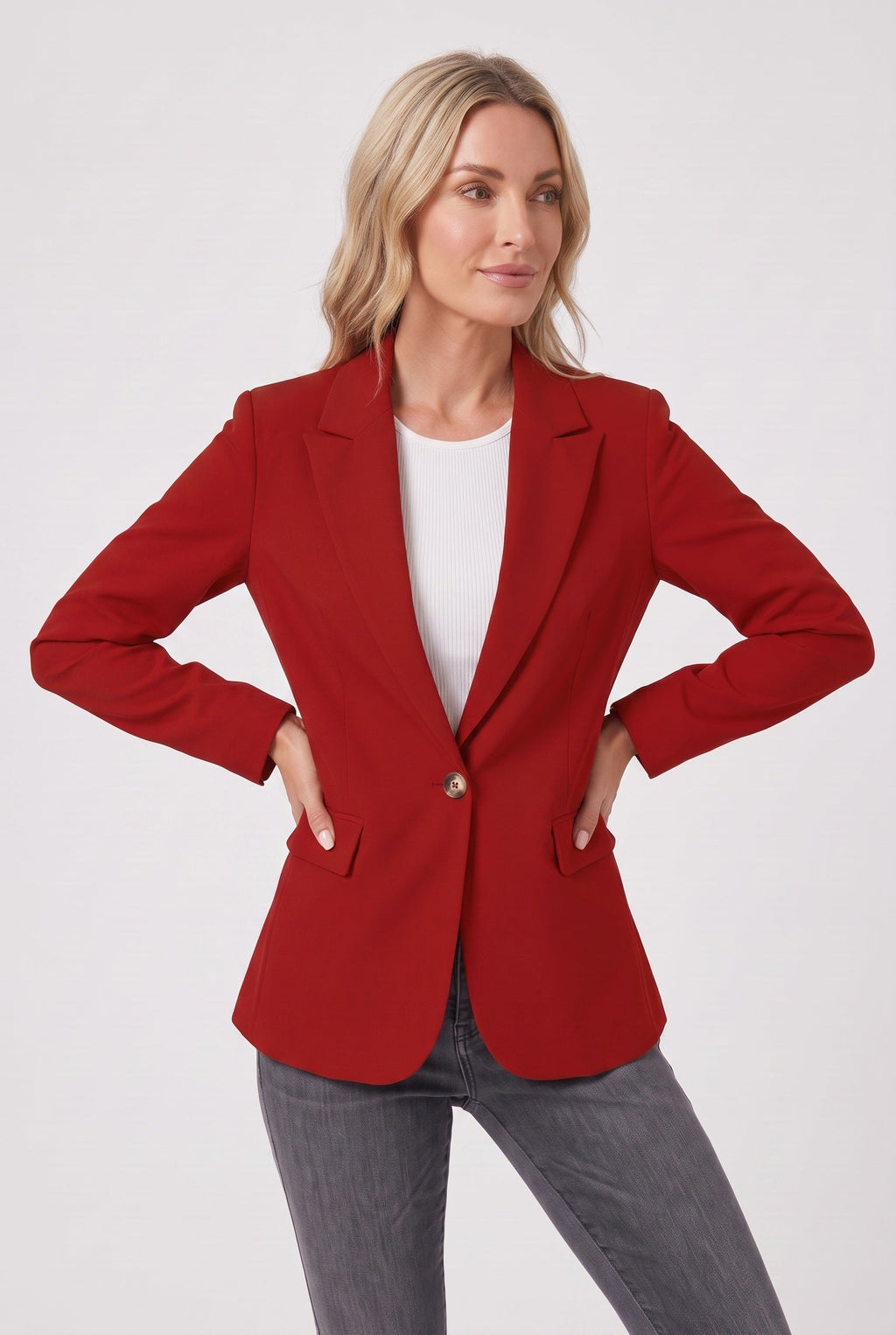 Blazer Black Single-Breasted Women's Tailored Jacket – Office, Casual, Work, Gift