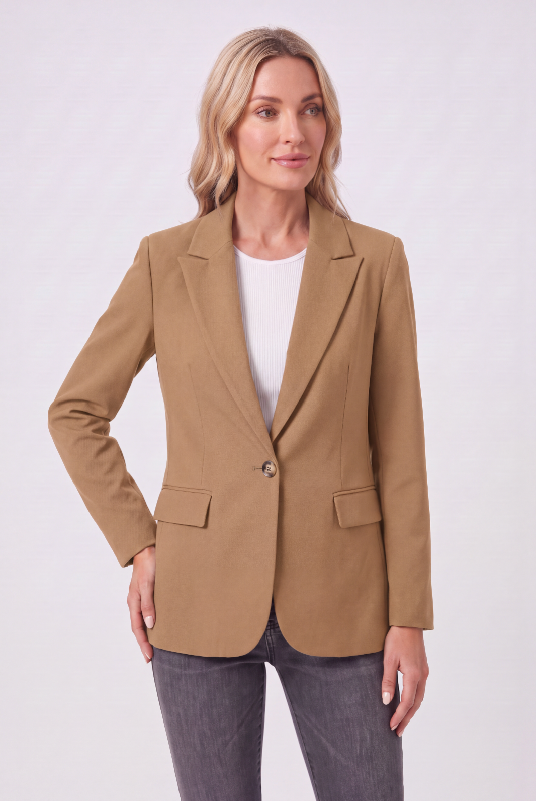 Blazer Black Single-Breasted Women's Tailored Jacket – Office, Casual, Work, Gift