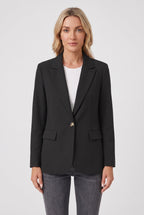 Blazer Black Single-Breasted Women's Tailored Jacket – Office, Casual, Work, Gift