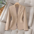 Blazer Cream Single-Button Women's Tailored Slim Fit Jacket – Office, Casual, Smart, Gift
