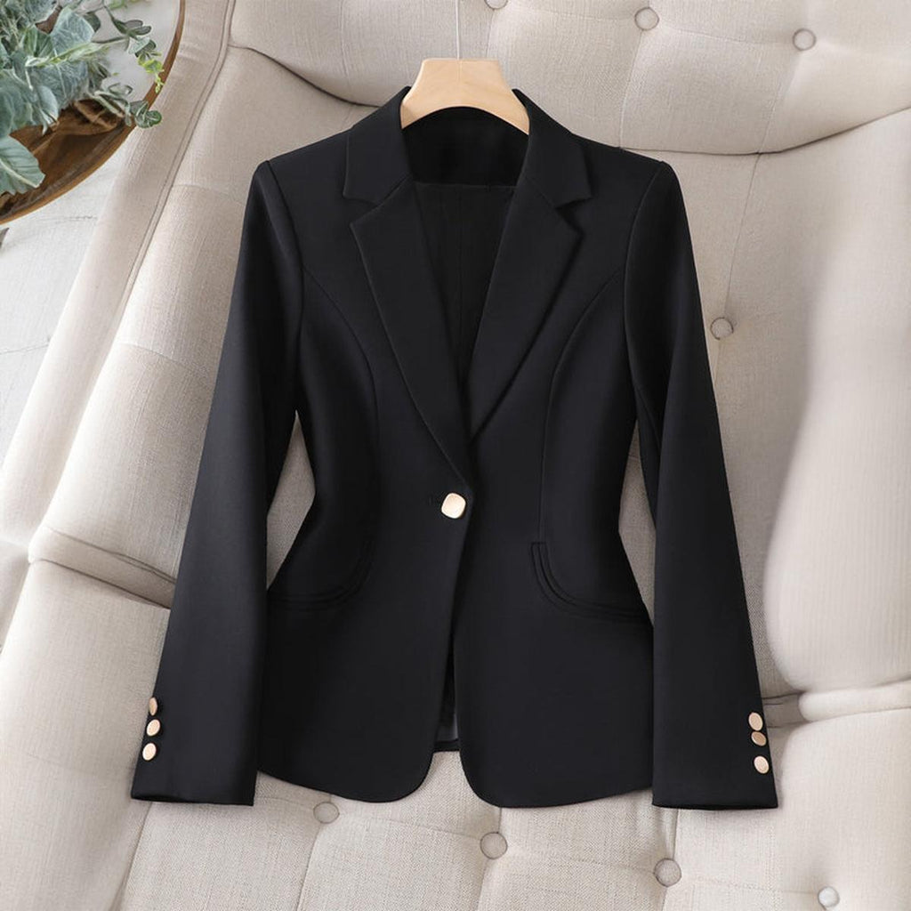 Blazer Cream Single-Button Women's Tailored Slim Fit Jacket – Office, Casual, Smart, Gift