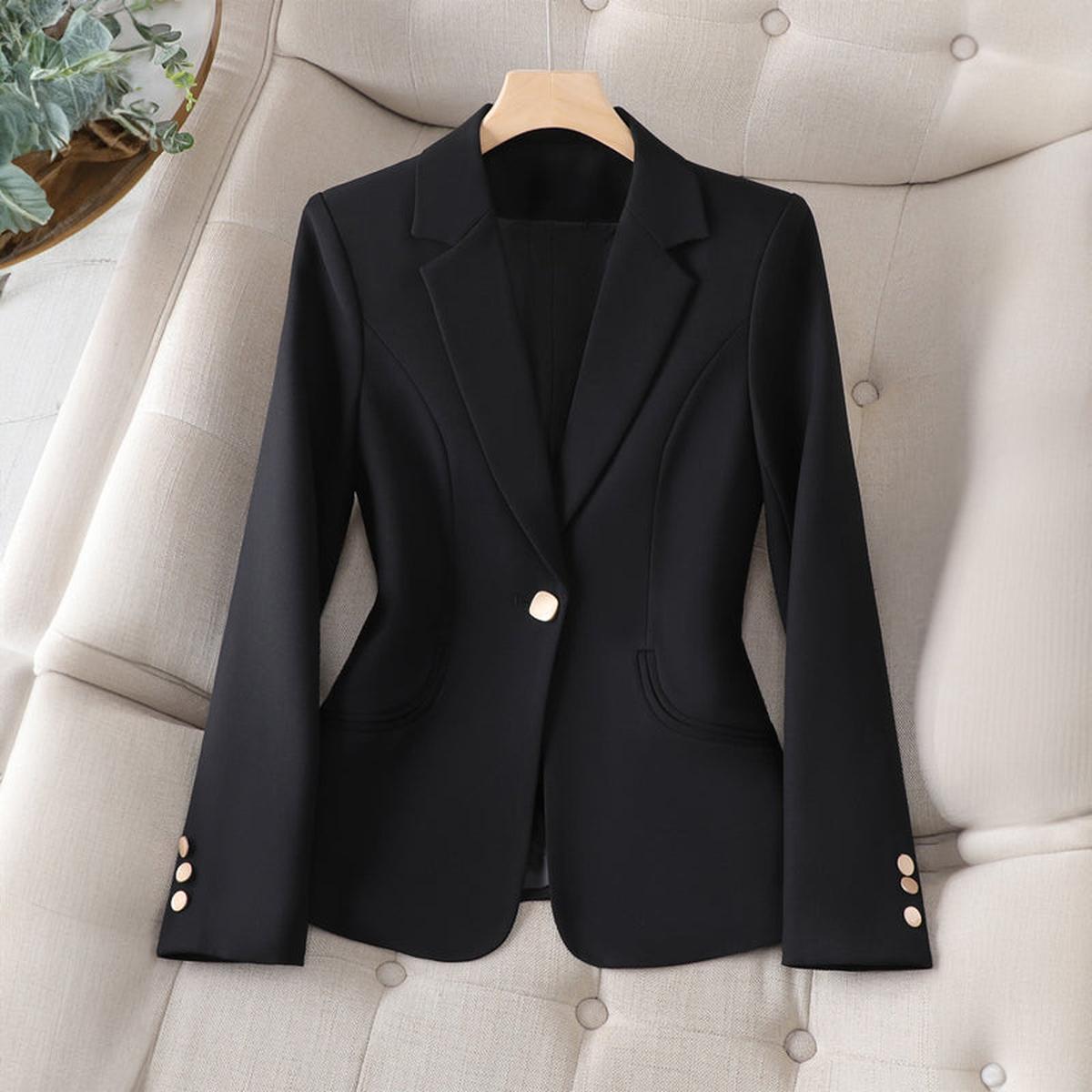 Blazer Cream Single-Button Women's Tailored Slim Fit Jacket – Office, Casual, Smart, Gift
